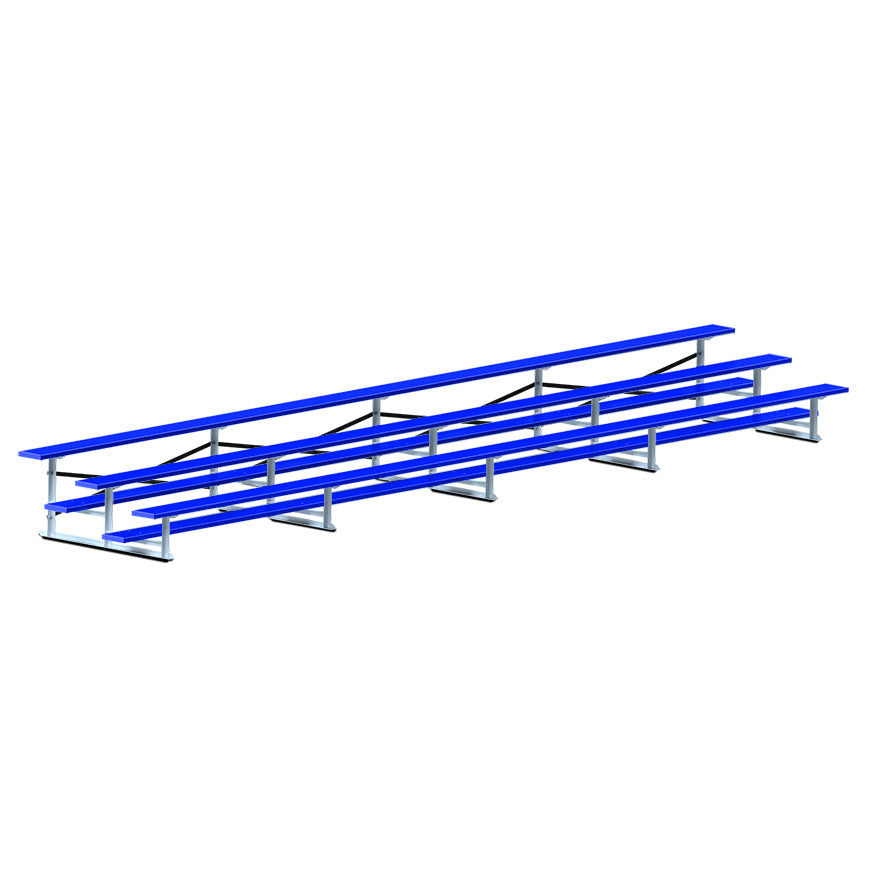 Bleacher - 27 ft. (3 Row - Single Foot Plank) - Standard, Outdoor (Powder Coated)