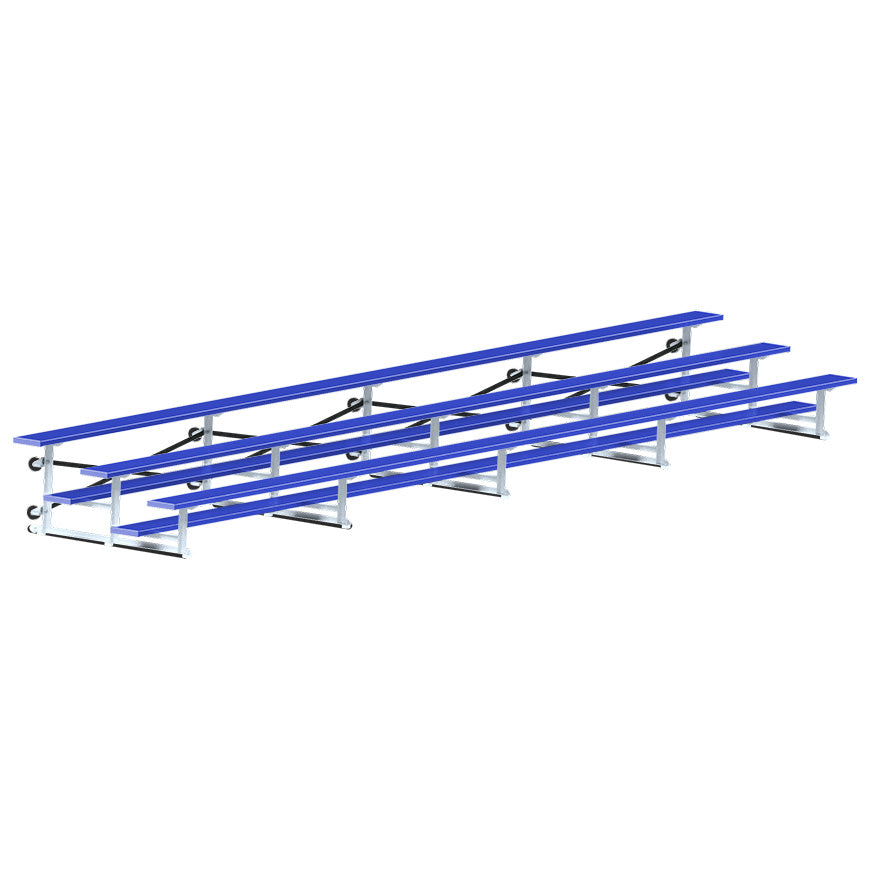 Bleacher - 27 ft. (3 Row - Single Foot Plank) - Tip & Roll (Powder Coated)