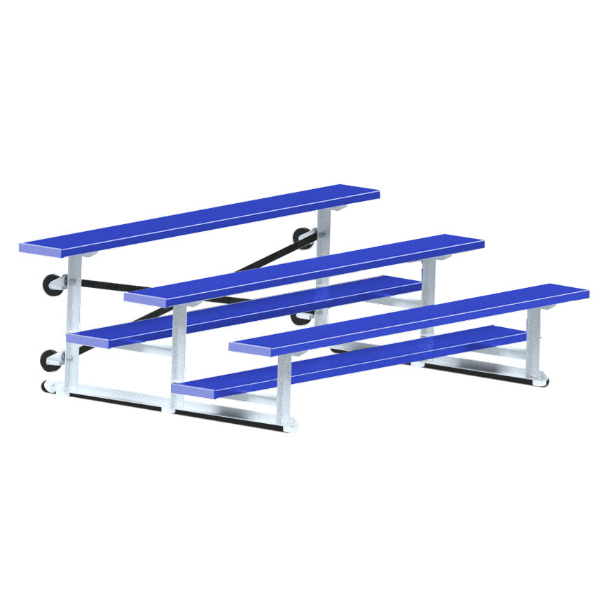 Bleacher - 7-1/2 ft. (3 Row - Single Foot Plank) - Tip & Roll (Powder Coated)