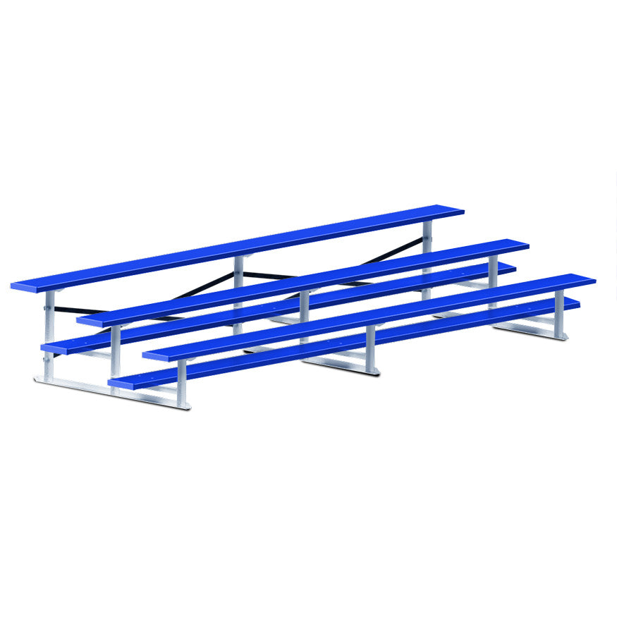 Bleacher - 15 ft. (3 Row - Single Foot Plank) - Standard, Outdoor (Powder Coated)