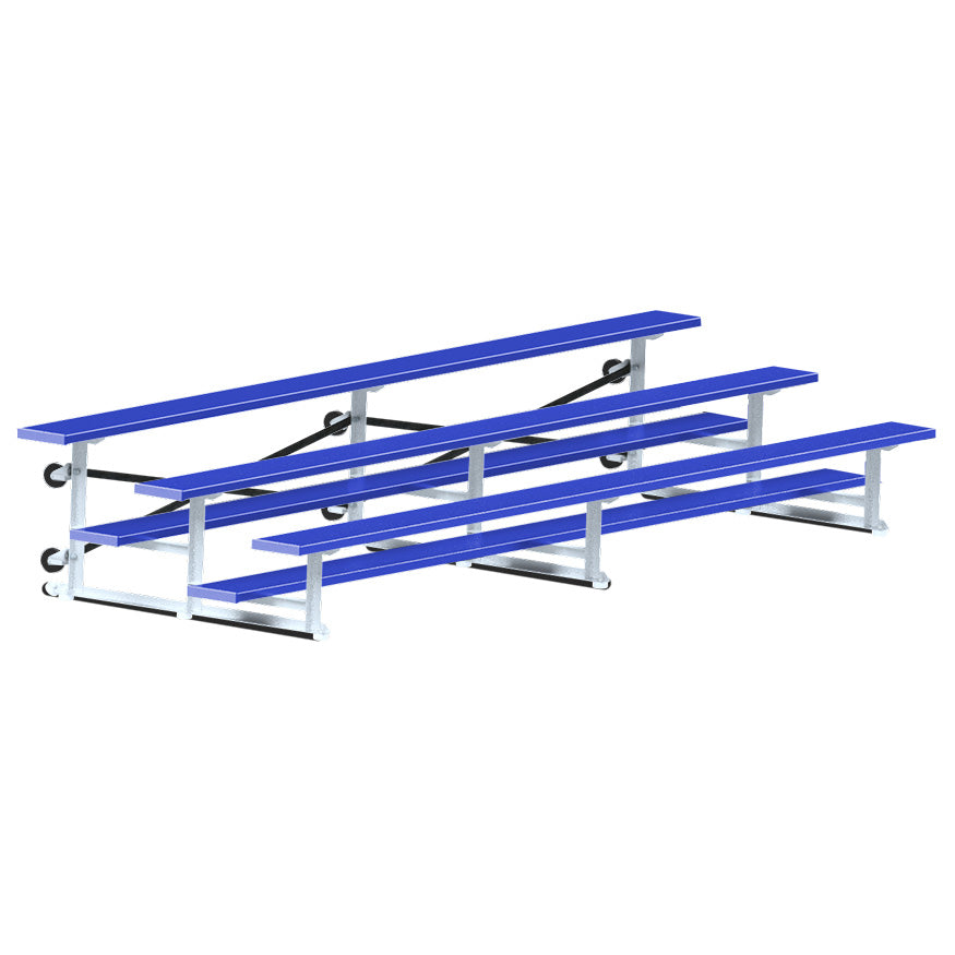 Bleacher - 15 ft. (3 Row - Single Foot Plank) - Tip & Roll (Powder Coated)