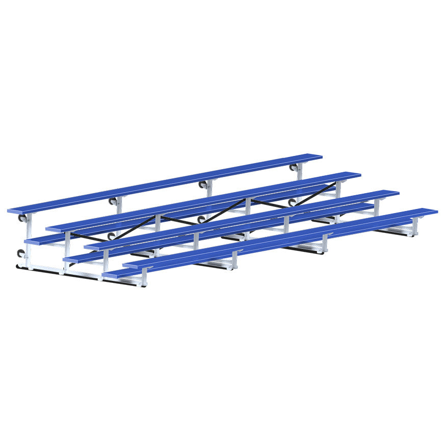 Bleacher - 21 ft. (4 Row - Single Foot Plank) - Tip & Roll (Powder Coated)