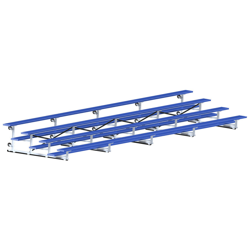 Bleacher - 27 ft. (4 Row - Single Foot Plank) - Tip & Roll (Powder Coated)