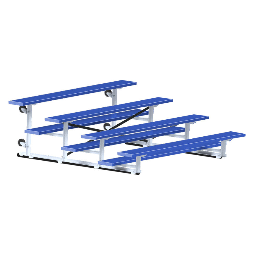 Bleacher - 7-1/2 ft. (4 Row - Single Foot Plank) - Tip & Roll (Powder Coated)