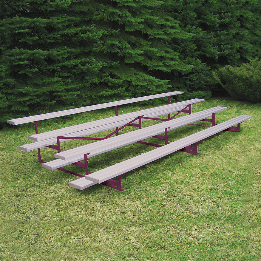 Bleacher - 15 ft. (4 Row - Single Foot Plank) - Standard, Outdoor (Powder Coated)