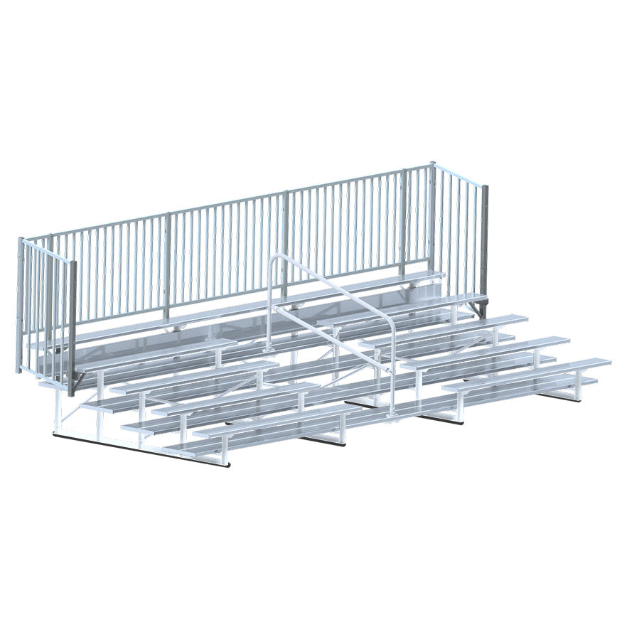 Bleacher - 21 ft. (5 Row - Double Foot Plank with Guard Rail & Aisle) - Enclosed