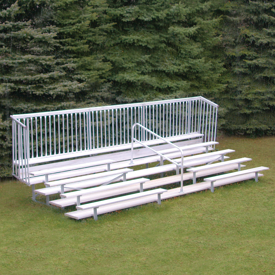 Bleacher - 21 ft. (5 Row - Double Foot Plank with Guard Rail & Aisle) - Enclosed