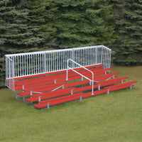 Thumbnail for Bleacher - 21 ft. (5 Row - Double Foot Plank with Guard Rail & Aisle) - Enclosed (Powder Coated)