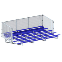 Thumbnail for Bleacher - 21 ft. (5 Row - Single Foot Plank with Chain Link Rail) - Enclosed (Powder Coated)