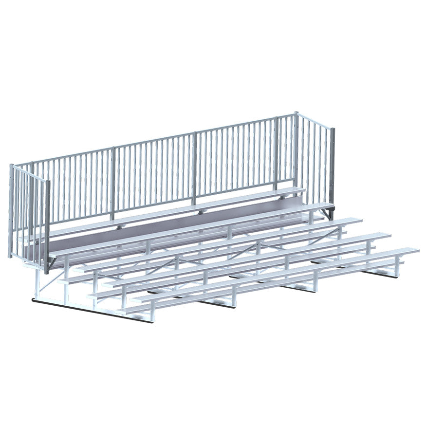 Bleacher - 21 ft. (5 Row - Single Foot Plank with Guard Rail) - Enclosed