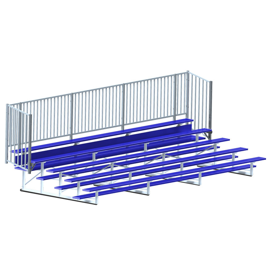 Bleacher - 21 ft. (5 Row - Single Foot Plank with Guard Rai) - Enclosed (Powder Coated)