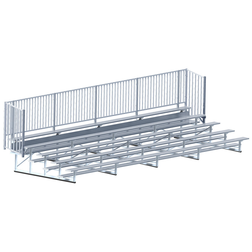 Bleacher - 27 ft. (5 Row - Single Foot Plank with Guard Rail) - Enclosed