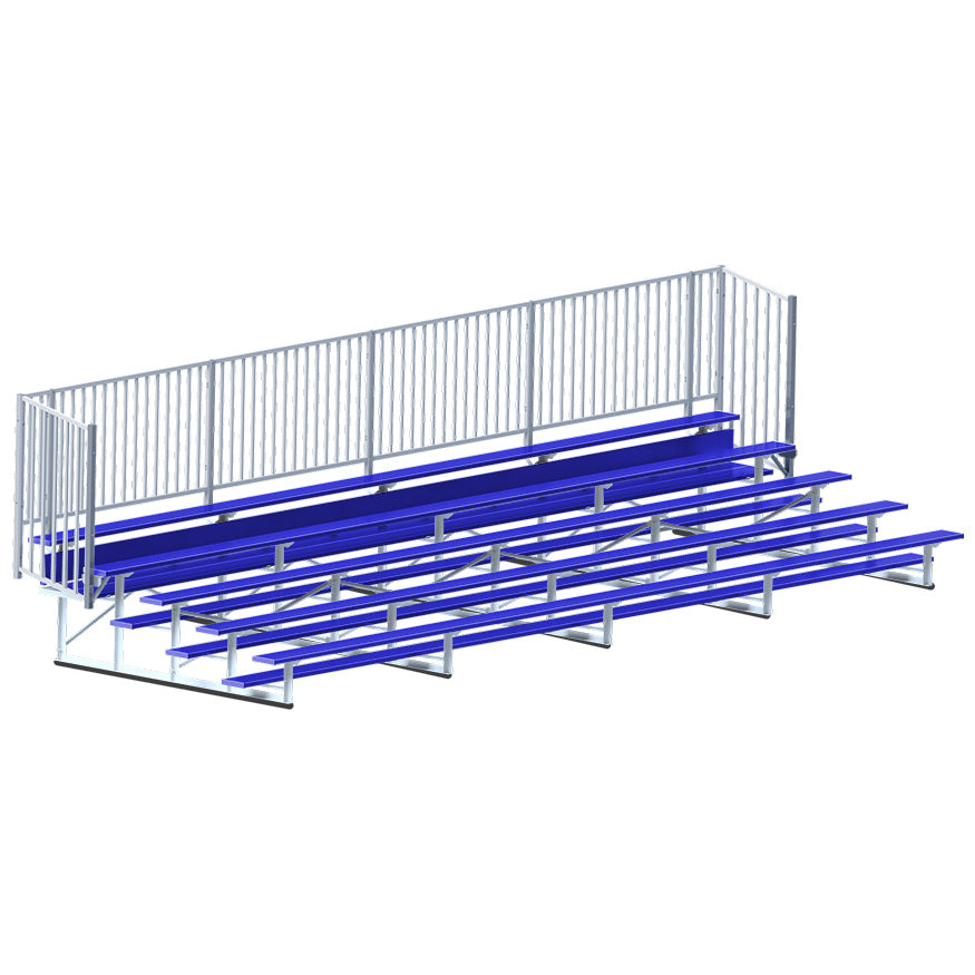 Bleacher - 27 ft. (5 Row - Single Foot Plank with Guard Rail) - Enclosed (Powder Coated)