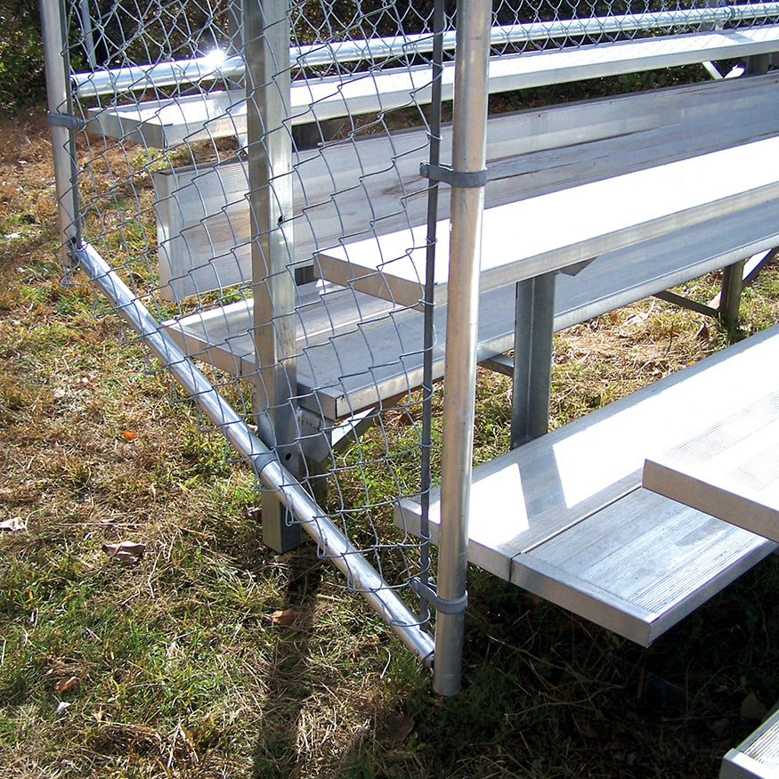 Bleacher - 21 ft. (5 Row - Single Foot Plank with Chain Link Rail) - Enclosed (Powder Coated)