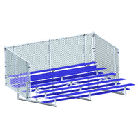 Thumbnail for Bleacher - 15 ft. (5 Row - Single Foot Plank with Chain Link Rail) - Enclosed (Powder Coated)