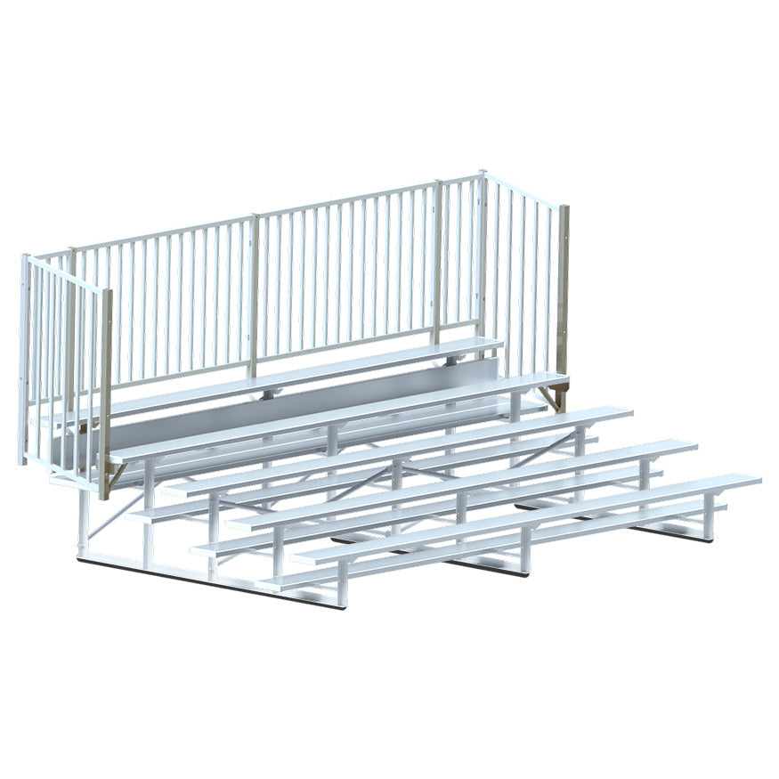 Bleacher - 15 ft. (5 Row - Single Foot Plank, with Guard Rail) - Enclosed