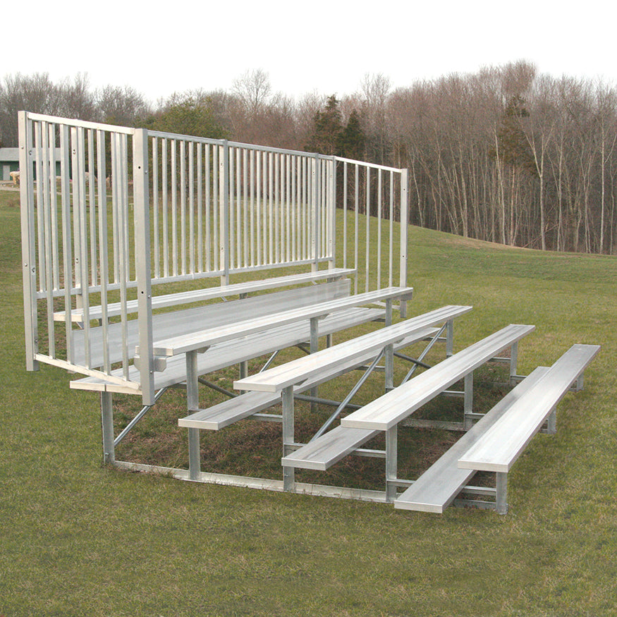 Bleacher - 15 ft. (5 Row - Single Foot Plank, with Guard Rail) - Enclosed