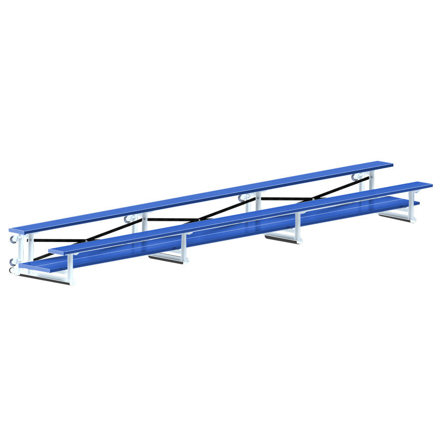 Bleacher - 21 ft. (2 Row - Double Foot Plank) - Tip & Roll (Powder Coated)