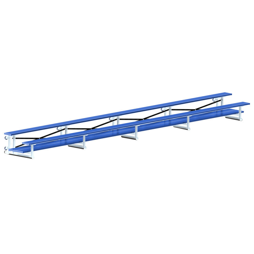 Bleacher - 27 ft. (2 Row - Double Foot Plank) - Tip & Roll (Powder Coated)