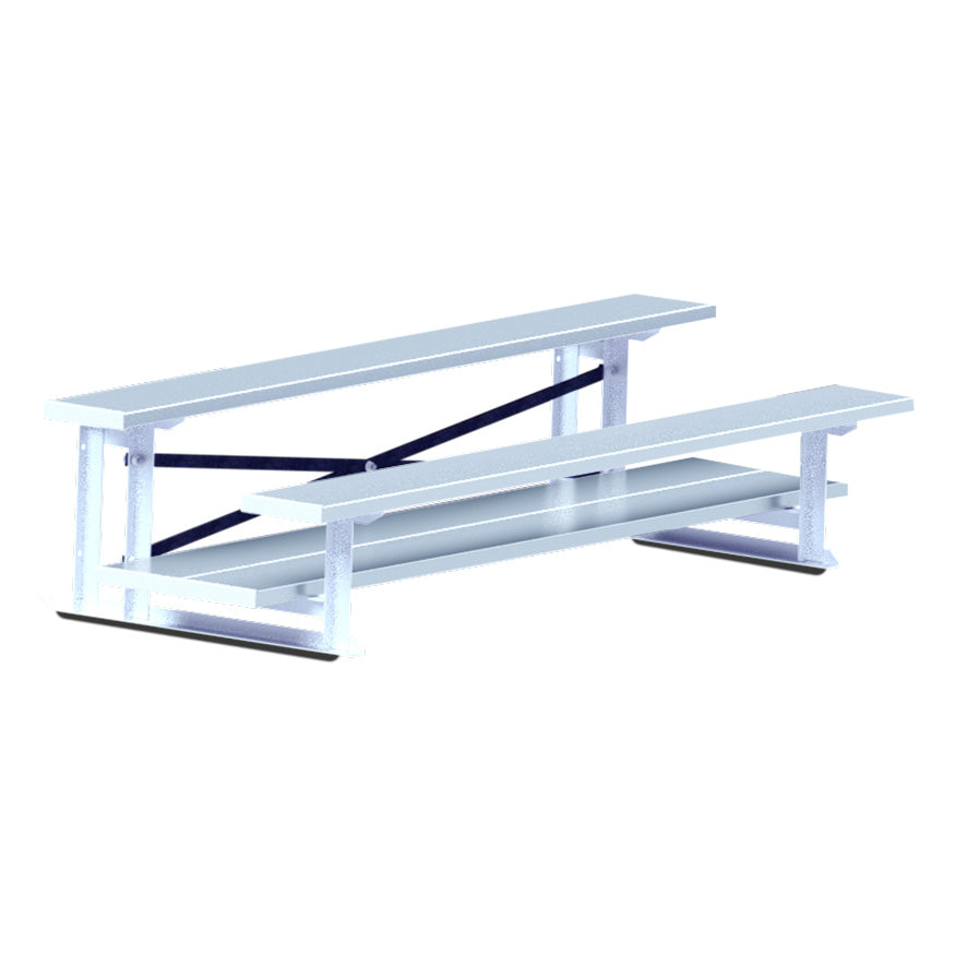 Bleacher - 7-1/2 ft. (2 Row - Double Foot Plank) - All Aluminum