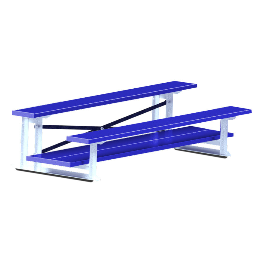 Bleacher - 7-1/2 ft. (2 Row - Double Foot Plank) - All Aluminum (Powder Coated)