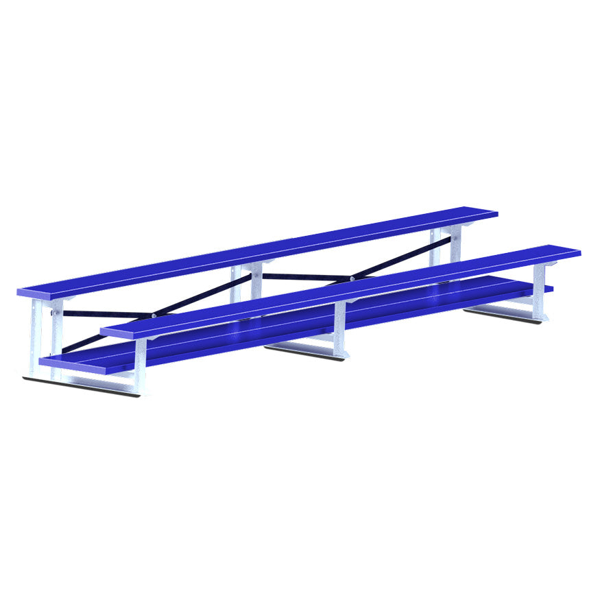 Bleacher - 7-1/2 ft. (2 Row - Double Foot Plank) (Powder Coated)