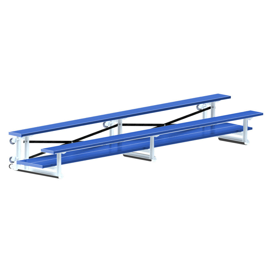 Bleacher - 15 ft. (2 Row - Double Foot Plank) - Tip & Roll (Powder Coated)