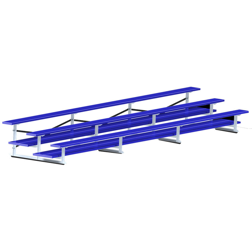 Bleacher - 21 ft. (3 Row - Double Foot Plank) - All Aluminum (Powder Coated)