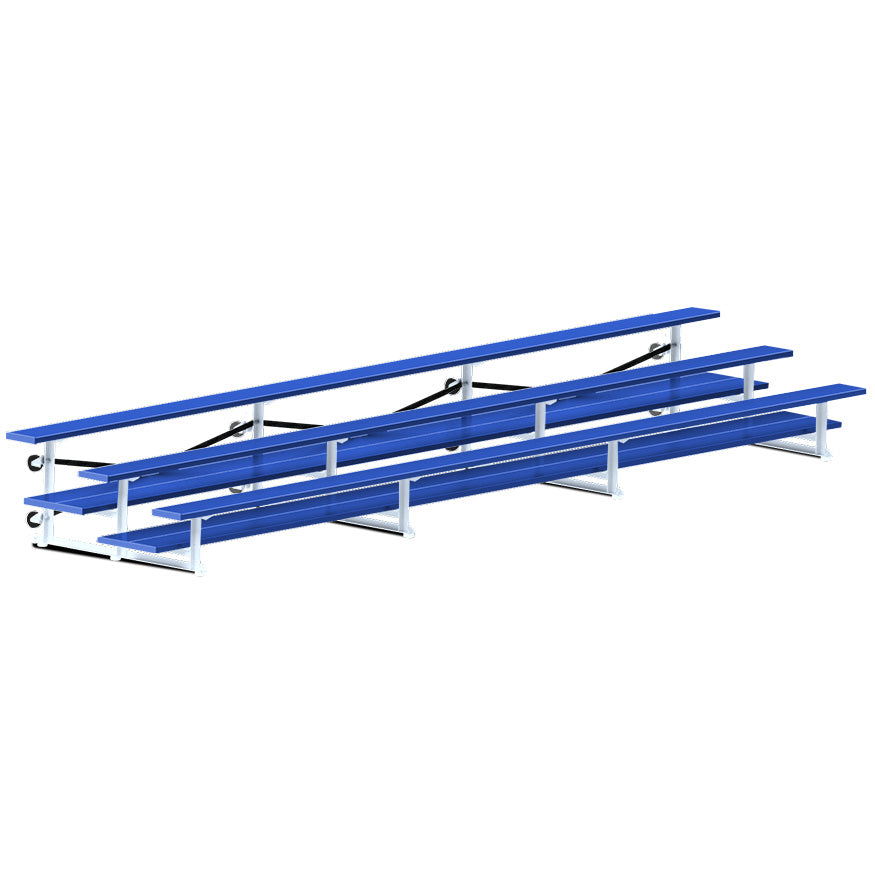 Bleacher - 21 ft. (3 Row - Double Foot Plank) - Tip & Roll (Powder Coated)