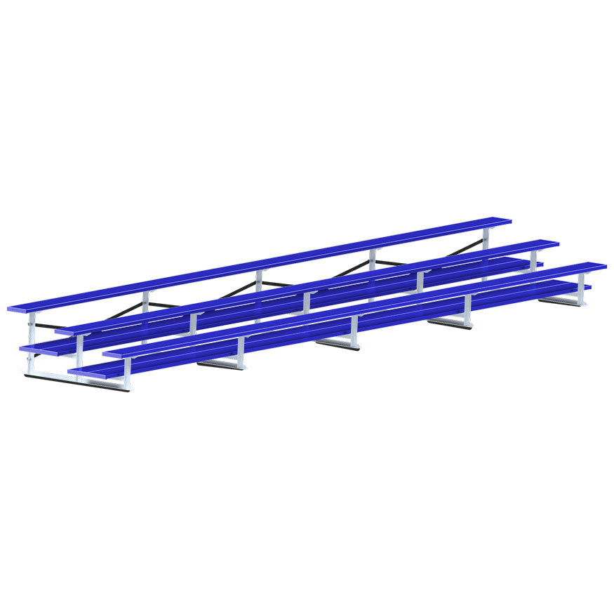 Bleacher - 27 ft. (3 Row - Double Foot Plank) - All Aluminum (Powder Coated)