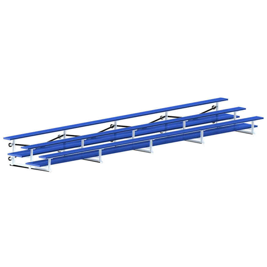 Bleacher - 27 ft. (3 Row - Double Foot Plank) - Tip & Roll (Powder Coated)