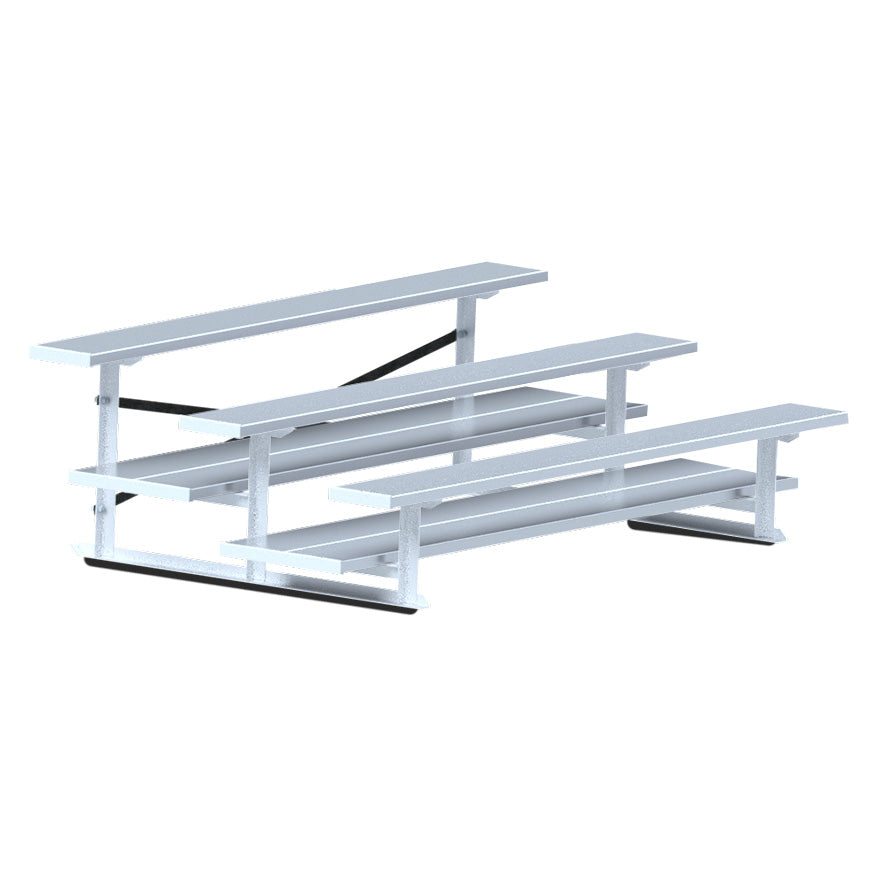 Bleacher - 7-1/2 ft. (3 Row - Double Foot Plank) - All Aluminum