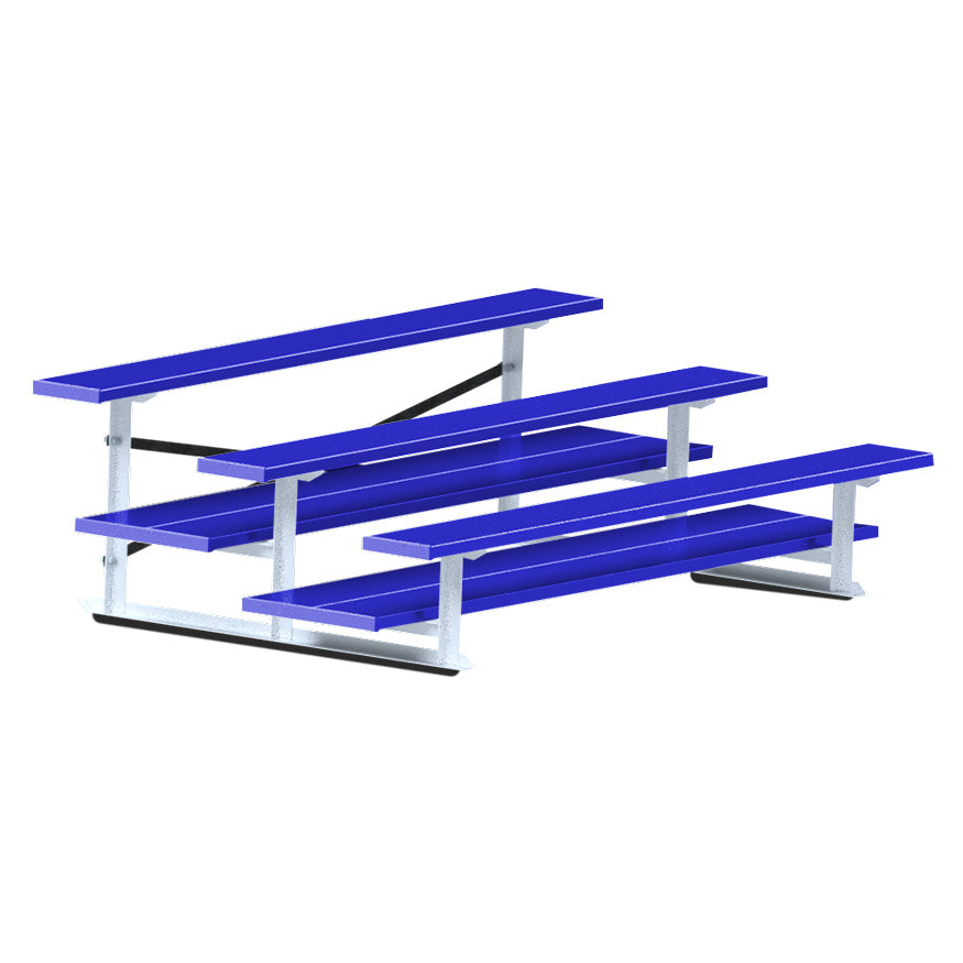 Bleacher - 7-1/2 ft. (3 Row - Double Foot Plank) - All Aluminum (Powder Coated)