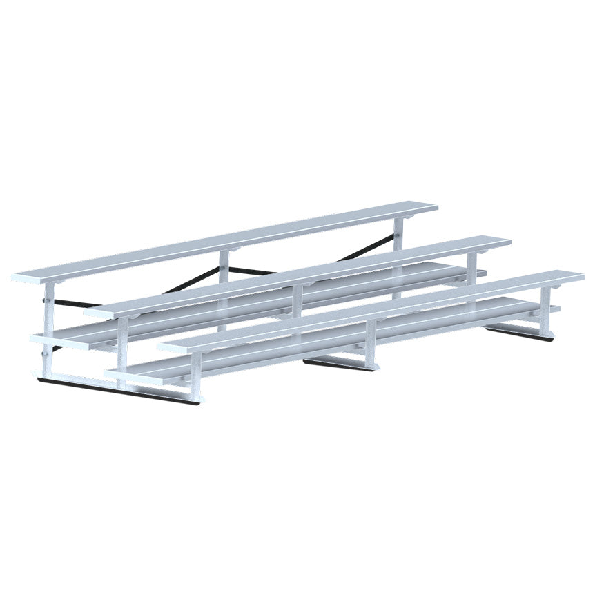 Bleacher - 15 ft. (3 Row - Double Foot Plank) - All Aluminum