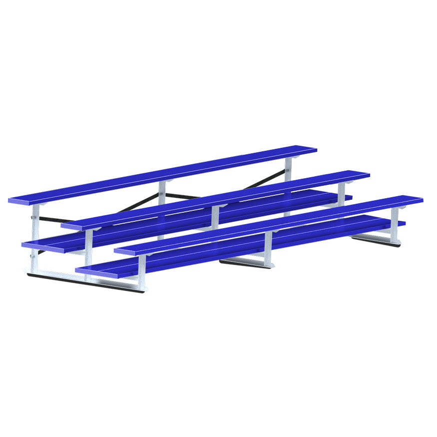 Bleacher - 15 ft. (3 Row - Double Foot Plank) - All Aluminum (Powder Coated)