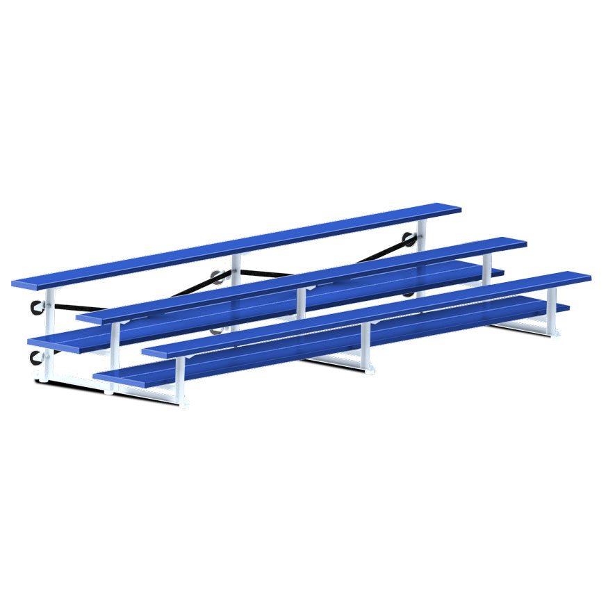 Bleacher - 15 ft. (3 Row - Double Foot Plank) - Tip & Roll (Powder Coated)