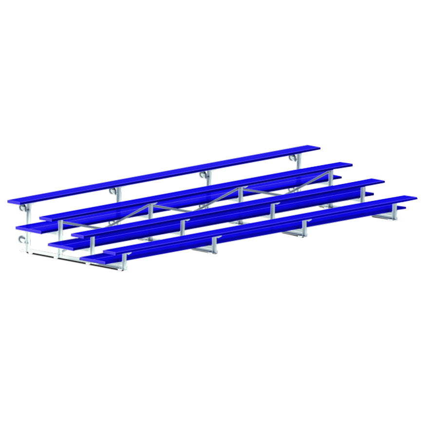 Bleacher - 21 ft. (4 Row - Double Foot Plank) - Tip & Roll (Powder Coated)