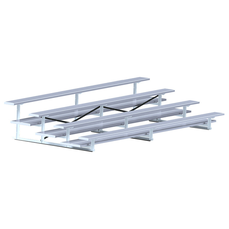 Bleacher - 15 ft. (4 Row - Double Foot Plank) - All Aluminum