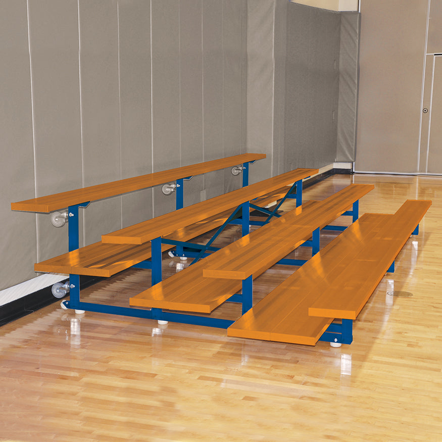 Bleacher - 15 ft. (4 Row - Double Foot Plank) - Tip & Roll (Powder Coated)