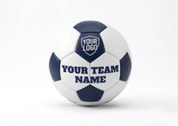 Thumbnail for White and navy blue soccer ball with 