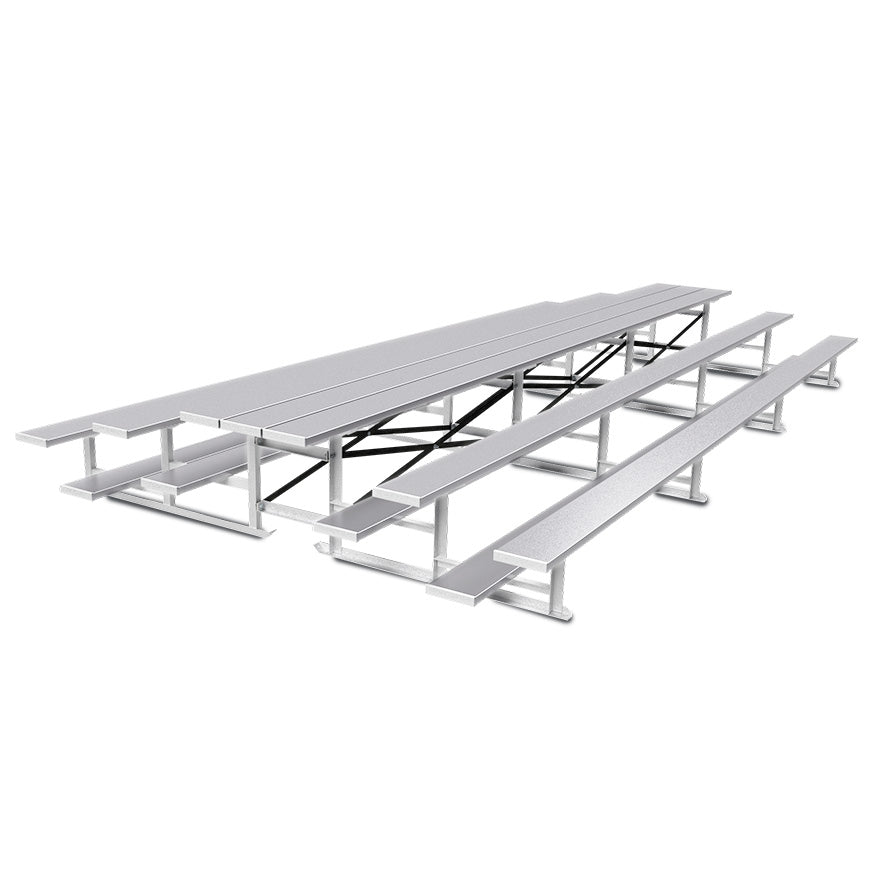 Bleacher - 21 ft. (3 Row - Single Foot Plank) - Back-To-Back