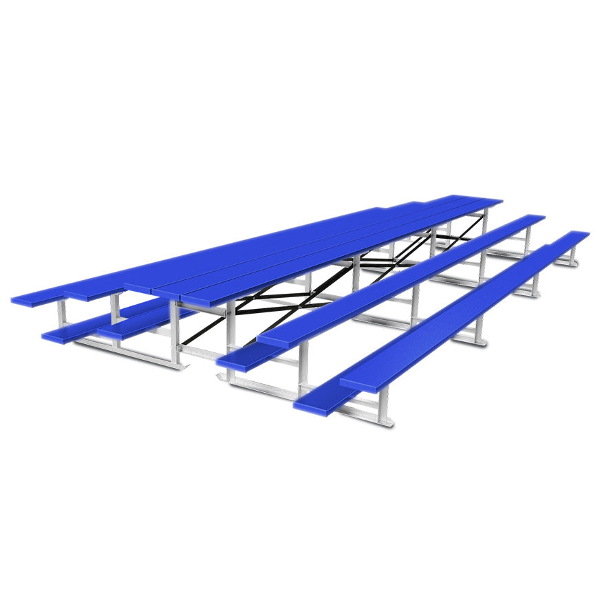 Bleacher - 21 ft. (3 Row - Single Foot Plank) - Back-To-Back (Powder Coated)