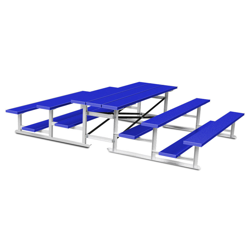 Bleacher - 7-1/2 ft. (3 Row - Single Foot Plank) - Back-To-Back (Powder Coated)