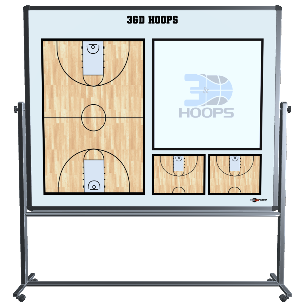 Custom  Basketball Rolling Magnetic Whiteboard w/ Stand