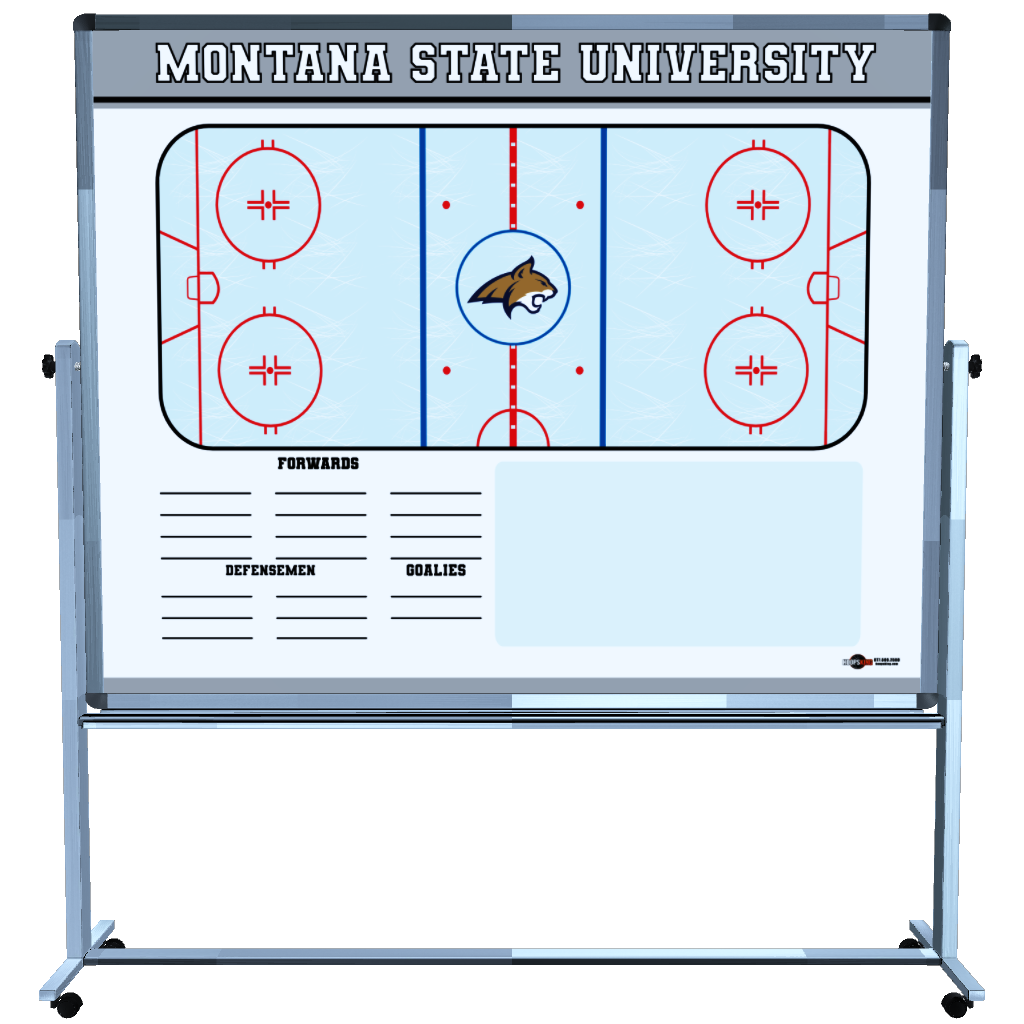 Custom Hockey Rolling Magnetic Whiteboard w- Stand
