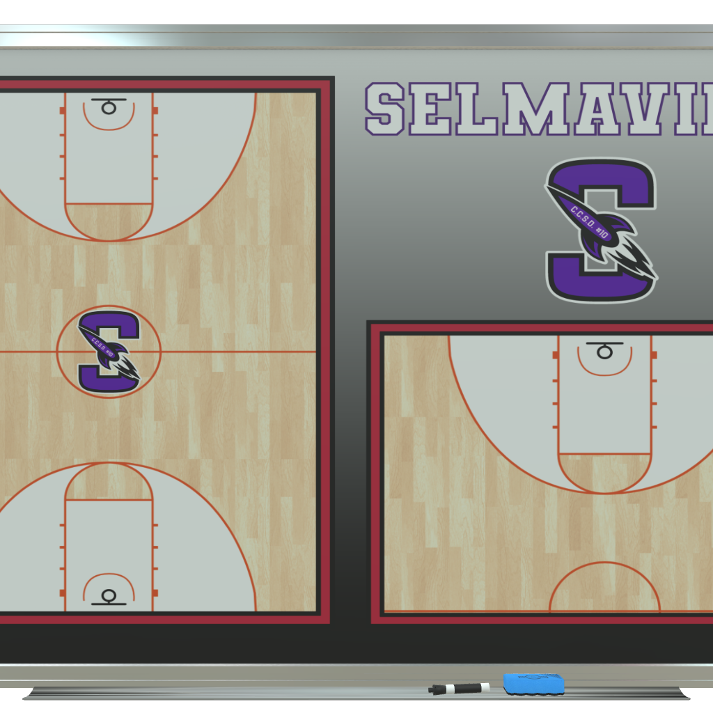Custom Basketball Locker Room Whiteboard (Wall) (24x18" or 36x24")