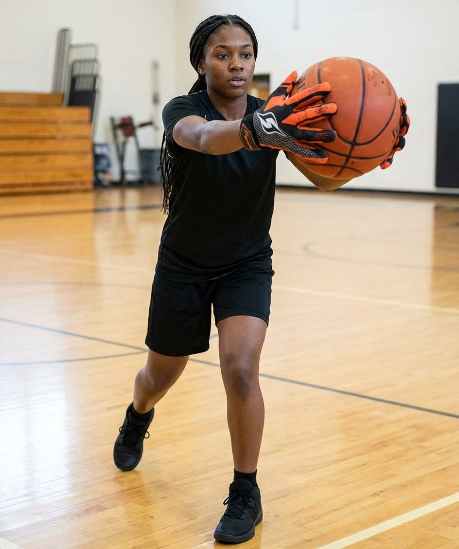 Chest pass drill with Hoop Handz weighted gloves