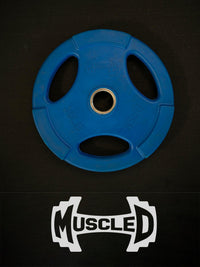 Thumbnail for RUBBER COATED COLORED OLYMPIC PLATES: Rubber Plates, per Pair - Muscle D Fitness - Weights Pairs