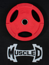 Thumbnail for RUBBER COATED COLORED OLYMPIC PLATES: Rubber Plates, per Pair - Muscle D Fitness - Weights Pairs
