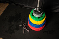 Thumbnail for RUBBER COATED COLORED OLYMPIC PLATES: Rubber Plates, per Pair - Muscle D Fitness - Weights Pairs